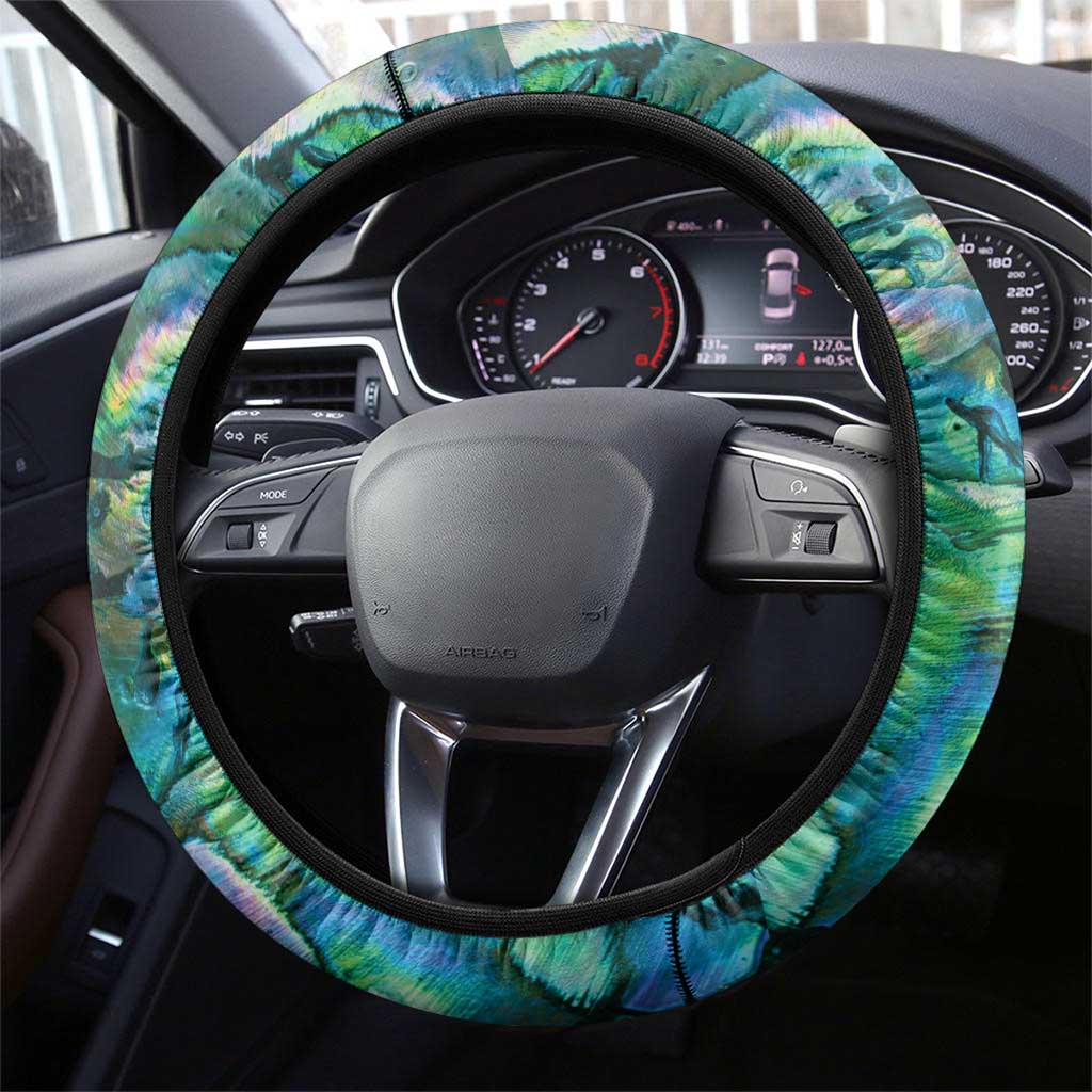 New Zealand Dart Steering Wheel Cover Maori Fern With Paua Shell - Polynesian Pride