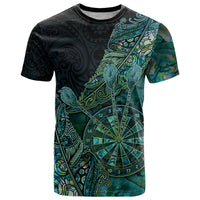 Personalised New Zealand Dart T Shirt Maori Fern With Paua Shell - Polynesian Pride