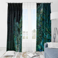New Zealand Dart Window Curtain Maori Fern With Paua Shell - Polynesian Pride