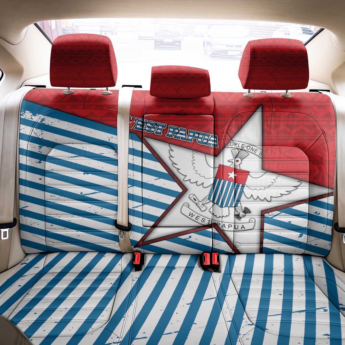 West Papua Morning Star Back Car Seat Cover One People One Soul - Polynesian Pride