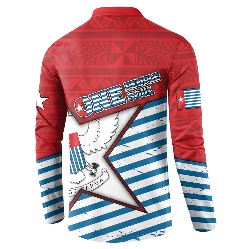 West Papua Morning Star Button Sweatshirt One People One Soul - Polynesian Pride