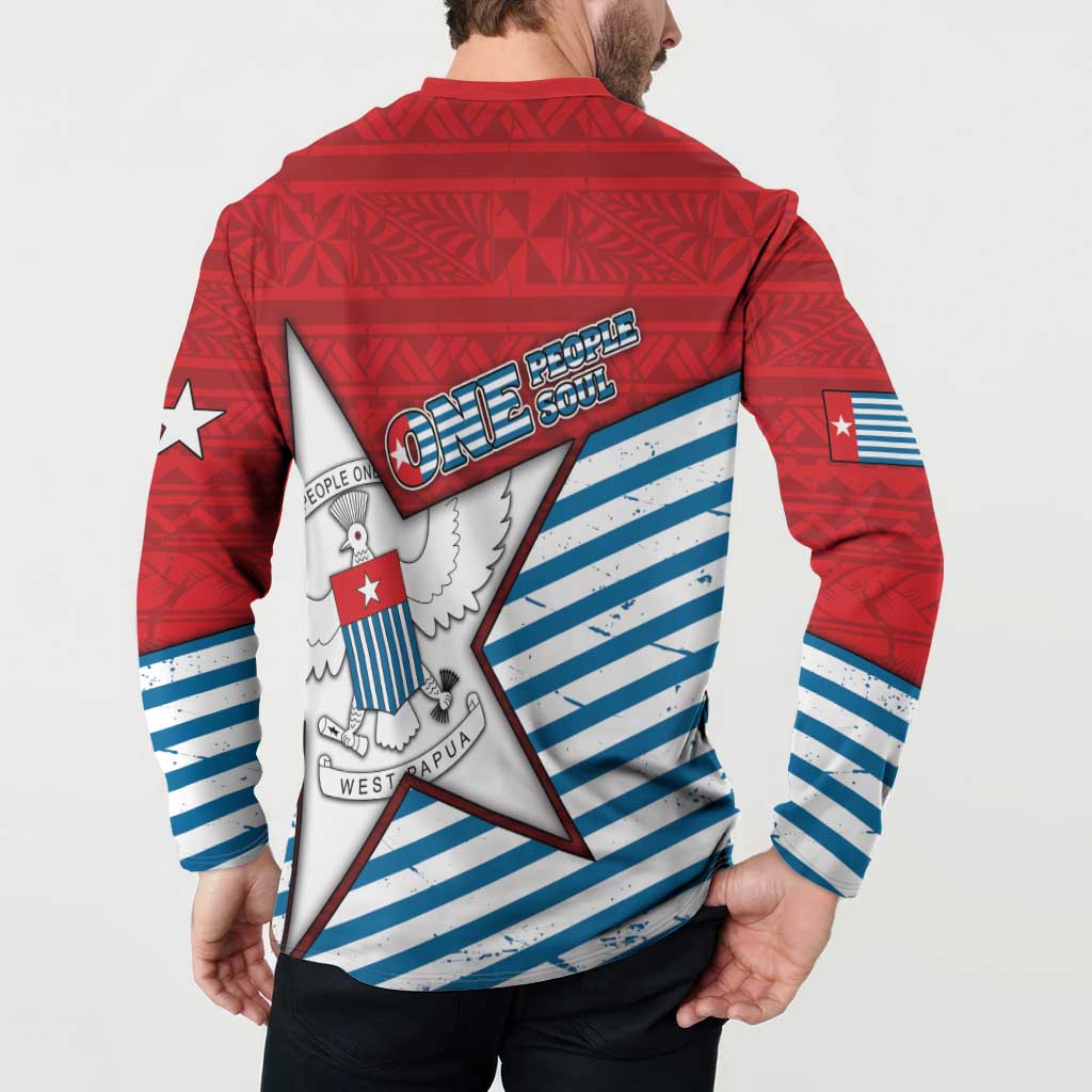 West Papua Morning Star Button Sweatshirt One People One Soul - Polynesian Pride