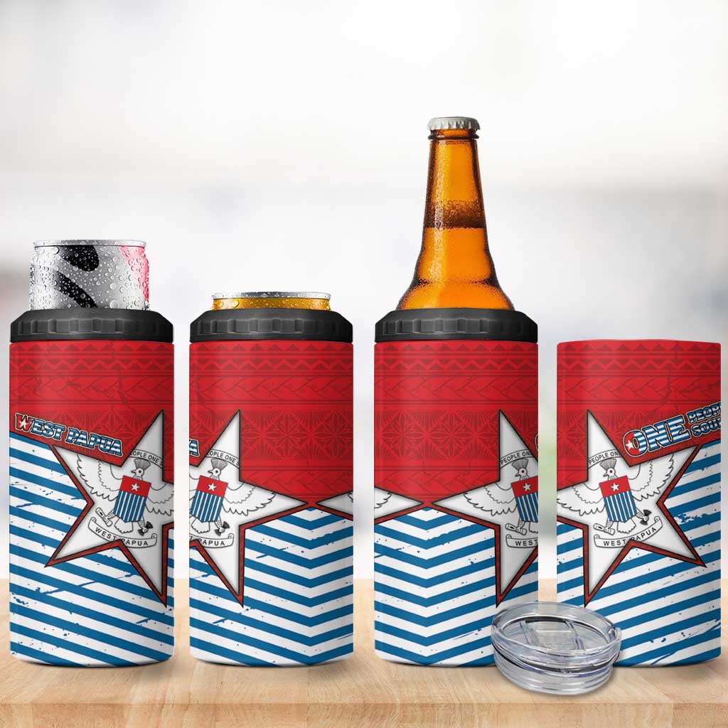 West Papua Morning Star 4 in 1 Can Cooler Tumbler One People One Soul - Polynesian Pride