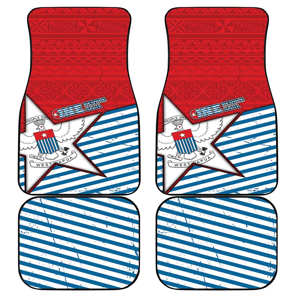 West Papua Morning Star Car Mats One People One Soul - Polynesian Pride
