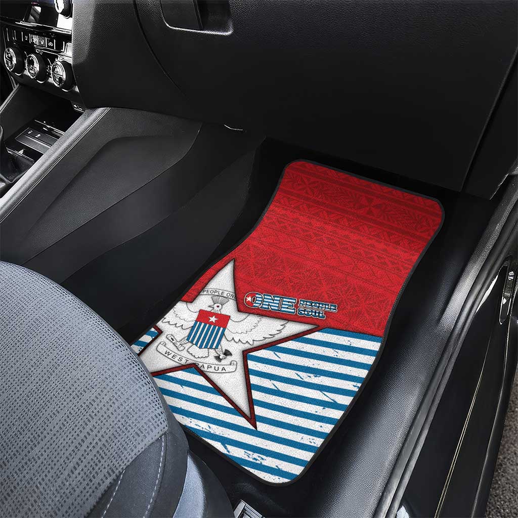 West Papua Morning Star Car Mats One People One Soul - Polynesian Pride