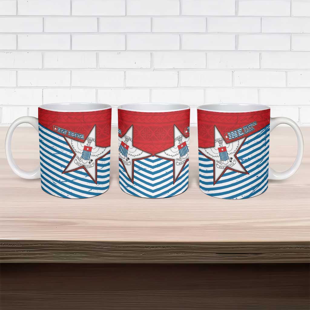 West Papua Morning Star Ceramic Mug One People One Soul - Polynesian Pride