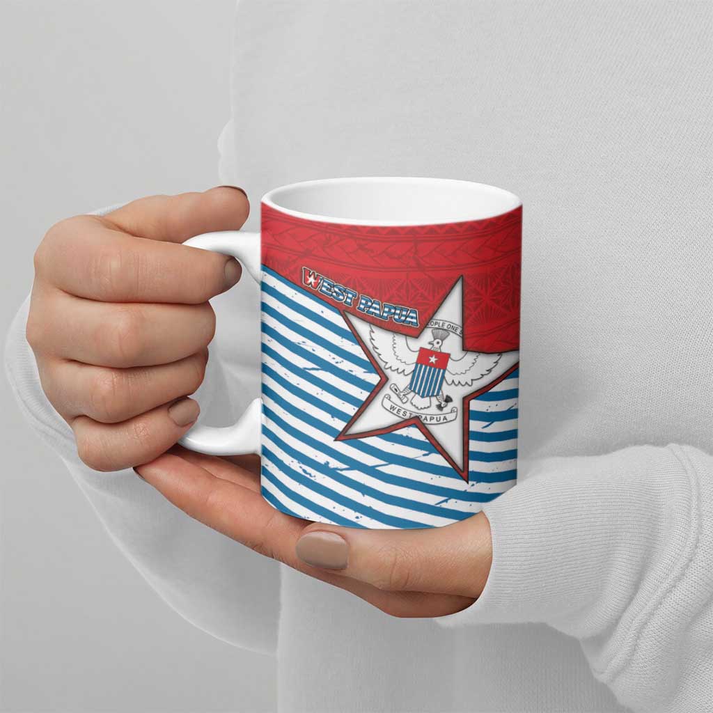 West Papua Morning Star Ceramic Mug One People One Soul - Polynesian Pride