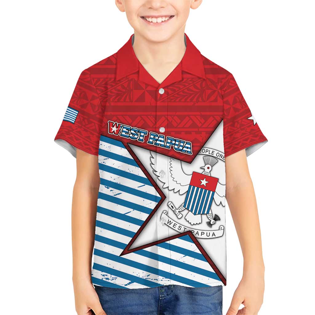 West Papua Morning Star Family Matching Off Shoulder Maxi Dress and Hawaiian Shirt One People One Soul - Polynesian Pride