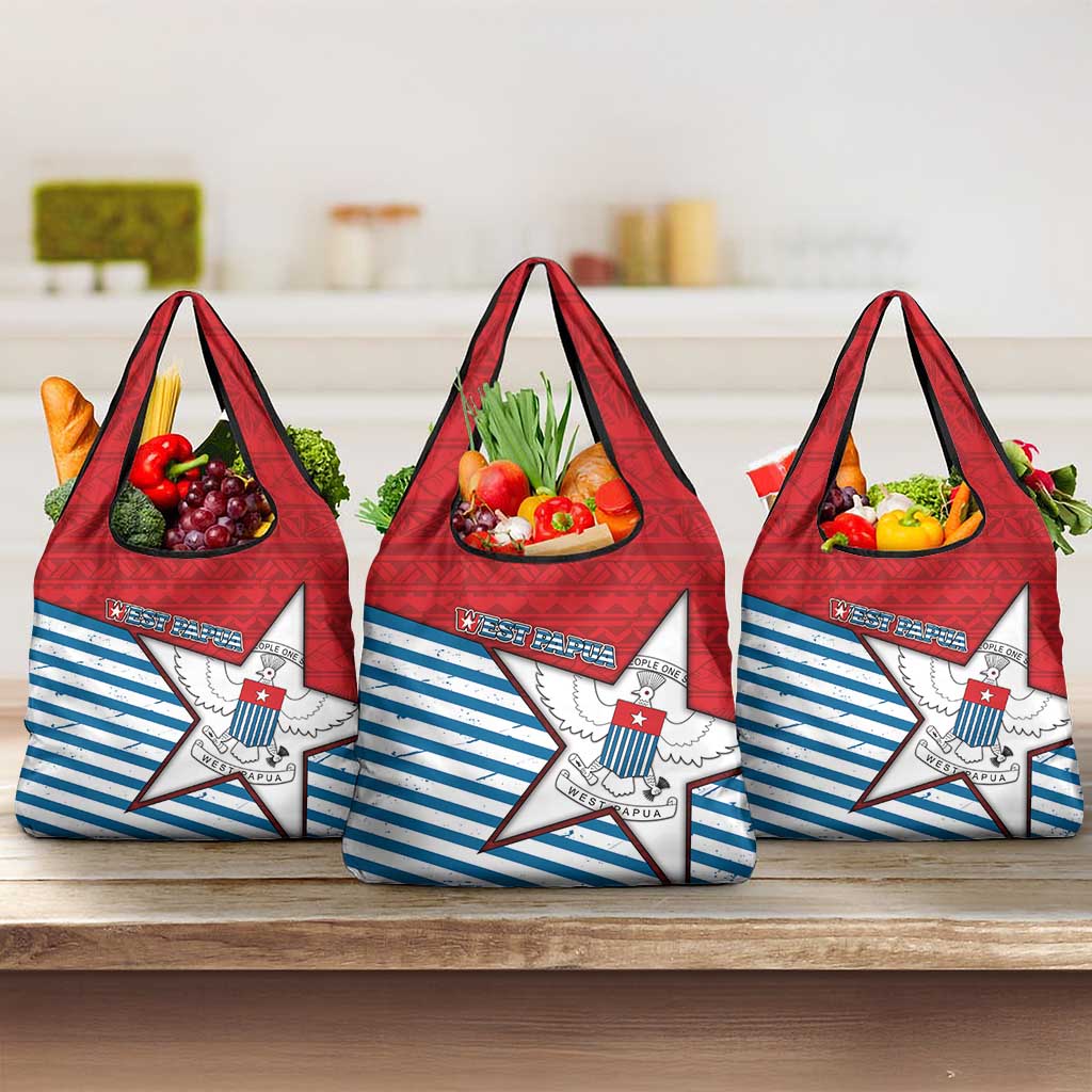 West Papua Morning Star Grocery Bag One People One Soul - Polynesian Pride