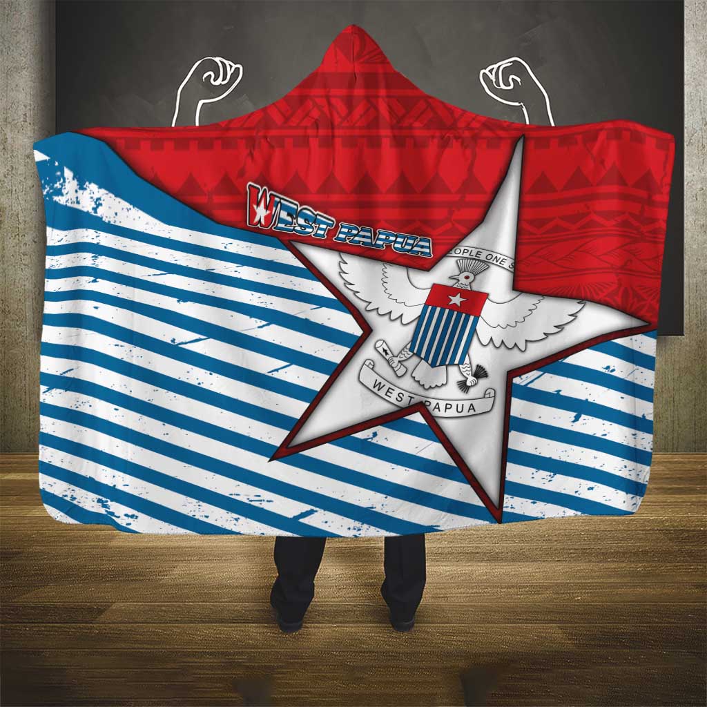 West Papua Morning Star Hooded Blanket One People One Soul DT05 - Polynesian Pride