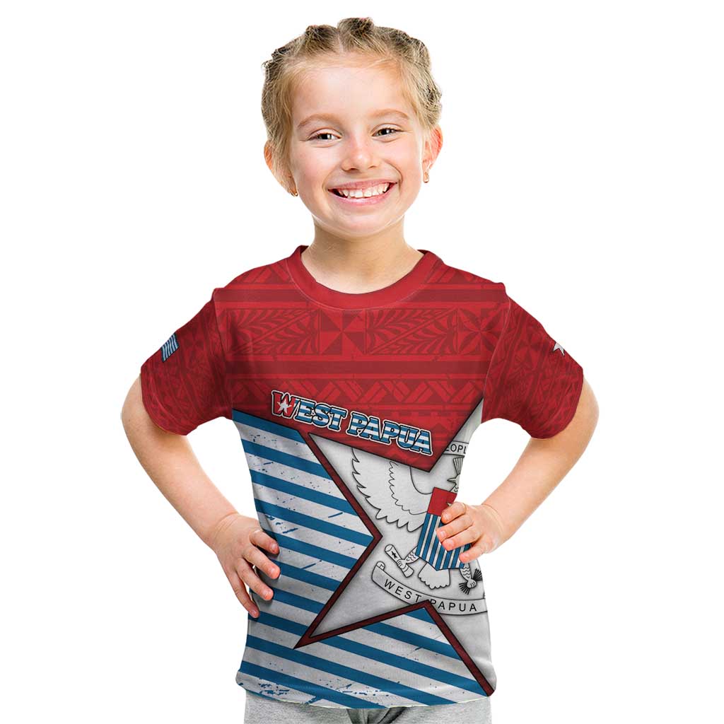West Papua Morning Star Kid T Shirt One People One Soul - Polynesian Pride