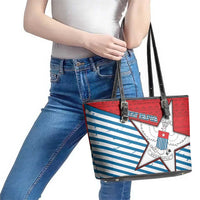 West Papua Morning Star Leather Tote Bag One People One Soul - Polynesian Pride