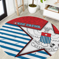 West Papua Morning Star Round Carpet One People One Soul - Polynesian Pride