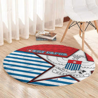 West Papua Morning Star Round Carpet One People One Soul - Polynesian Pride