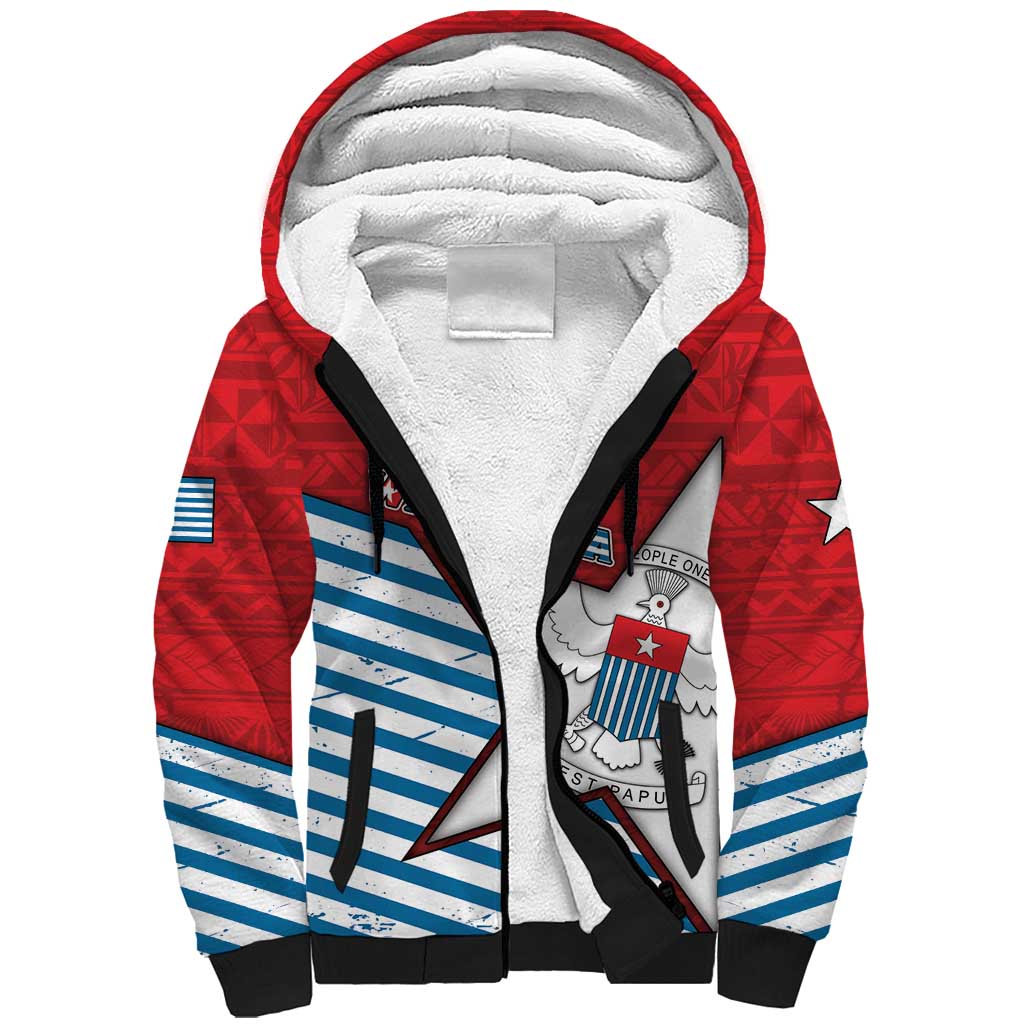 West Papua Morning Star Sherpa Hoodie One People One Soul - Polynesian Pride