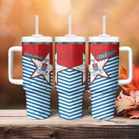 West Papua Morning Star Tumbler With Handle One People One Soul - Polynesian Pride