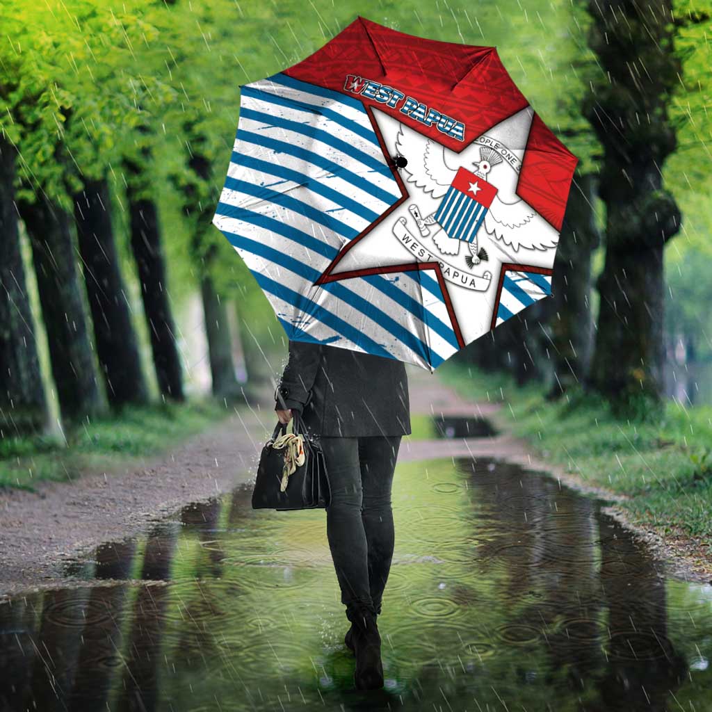 West Papua Morning Star Umbrella One People One Soul - Polynesian Pride