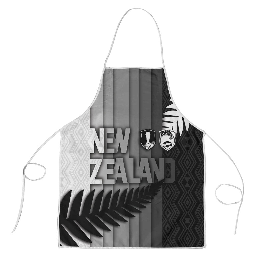 New Zealand Football Apron Silver Fern Maori Pattern Monochrome