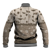 Hawaii Christmas In July Baseball Jacket Beige Mele Kalikimaka Sea Animals DT05 - Polynesian Pride