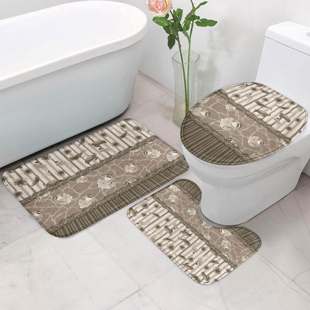 Hawaii Christmas In July Bathroom Set Beige Mele Kalikimaka Sea Animals DT05 - Polynesian Pride