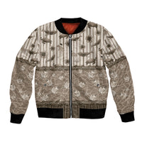 Hawaii Christmas In July Bomber Jacket Beige Mele Kalikimaka Sea Animals DT05 Unisex Beige - Polynesian Pride