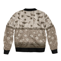 Hawaii Christmas In July Bomber Jacket Beige Mele Kalikimaka Sea Animals DT05 - Polynesian Pride