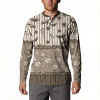 Hawaii Christmas In July Button Sweatshirt Beige Mele Kalikimaka Sea Animals DT05 - Polynesian Pride