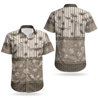 Hawaii Christmas In July Couples Matching Off The Shoulder Long Sleeve Dress and Hawaiian Shirt Beige Mele Kalikimaka Sea Animals DT05 - Polynesian Pride