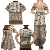 Hawaii Christmas In July Family Matching Summer Maxi Dress and Hawaiian Shirt Beige Mele Kalikimaka Sea Animals