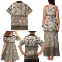 Hawaii Christmas In July Family Matching Tank Maxi Dress and Hawaiian Shirt Beige Mele Kalikimaka Sea Animals