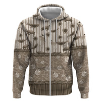 Hawaii Christmas In July Hoodie Beige Mele Kalikimaka Sea Animals DT05 Zip Hoodie Beige - Polynesian Pride