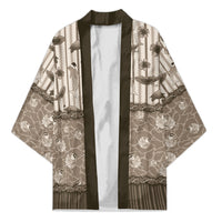 Hawaii Christmas In July Kimono Beige Mele Kalikimaka Sea Animals