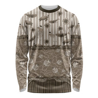 Hawaii Christmas In July Long Sleeve Shirt Beige Mele Kalikimaka Sea Animals DT05 Unisex Beige - Polynesian Pride