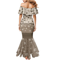 Hawaii Christmas In July Mermaid Dress Beige Mele Kalikimaka Sea Animals