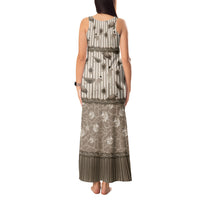 Hawaii Christmas In July Tank Maxi Dress Beige Mele Kalikimaka Sea Animals