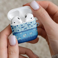 Hawaii Christmas In July AirPods Case Sky Blue Mele Kalikimaka Sea Animals