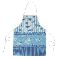 Hawaii Christmas In July Apron Sky Blue Mele Kalikimaka Sea Animals DT05 Blue - Polynesian Pride