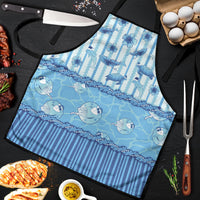 Hawaii Christmas In July Apron Sky Blue Mele Kalikimaka Sea Animals DT05 Blue - Polynesian Pride
