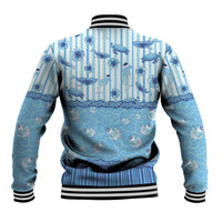 Hawaii Christmas In July Baseball Jacket Sky Blue Mele Kalikimaka Sea Animals DT05 - Polynesian Pride