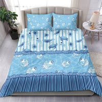 Hawaii Christmas In July Bedding Set Sky Blue Mele Kalikimaka Sea Animals DT05 - Polynesian Pride