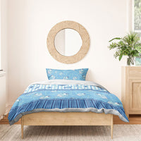 Hawaii Christmas In July Bedding Set Sky Blue Mele Kalikimaka Sea Animals DT05 - Polynesian Pride