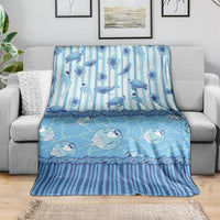 Hawaii Christmas In July Blanket Sky Blue Mele Kalikimaka Sea Animals DT05 - Polynesian Pride