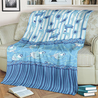 Hawaii Christmas In July Blanket Sky Blue Mele Kalikimaka Sea Animals DT05 - Polynesian Pride