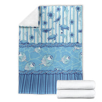 Hawaii Christmas In July Blanket Sky Blue Mele Kalikimaka Sea Animals DT05 - Polynesian Pride