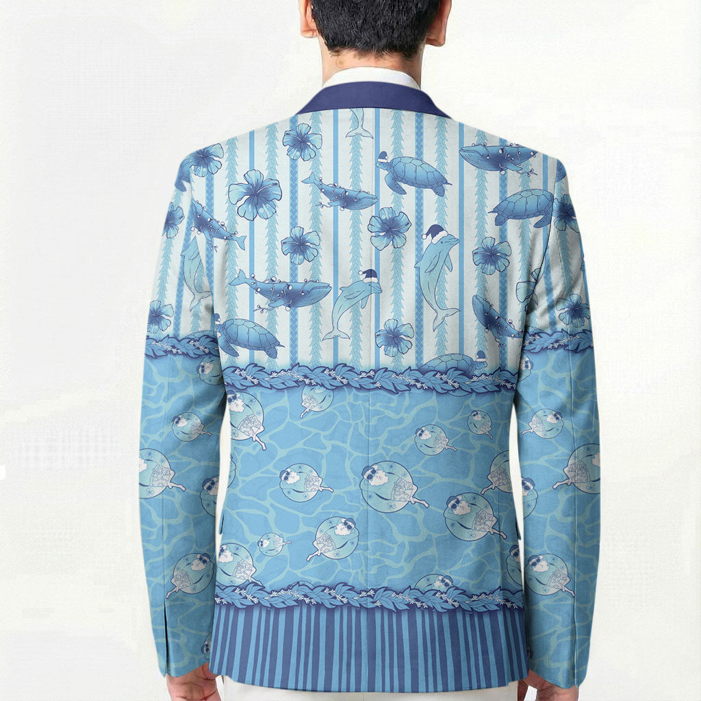 Hawaii Christmas In July Blazer Sky Blue Mele Kalikimaka Sea Animals DT05 - Polynesian Pride
