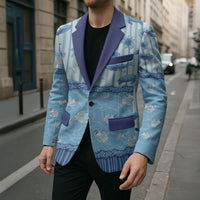 Hawaii Christmas In July Blazer Sky Blue Mele Kalikimaka Sea Animals DT05 - Polynesian Pride