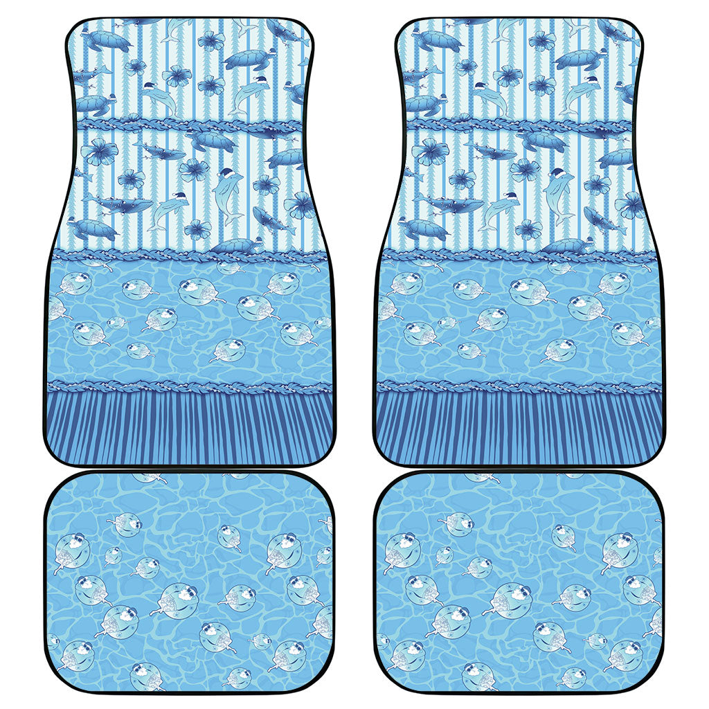 Hawaii Christmas In July Car Mats Sky Blue Mele Kalikimaka Sea Animals