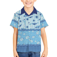 Hawaii Christmas In July Family Matching Puletasi and Hawaiian Shirt Sky Blue Mele Kalikimaka Sea Animals