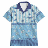 Hawaii Christmas In July Hawaiian Shirt Sky Blue Mele Kalikimaka Sea Animals DT05 Blue - Polynesian Pride