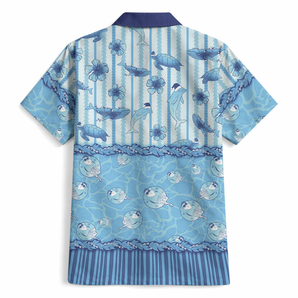 Hawaii Christmas In July Hawaiian Shirt Sky Blue Mele Kalikimaka Sea Animals DT05 - Polynesian Pride